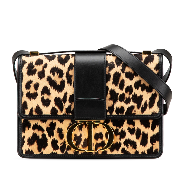 Pre-Loved Dior Pony Hair Leopard Print 30 Montaigne Flap - Picture 1 of 12